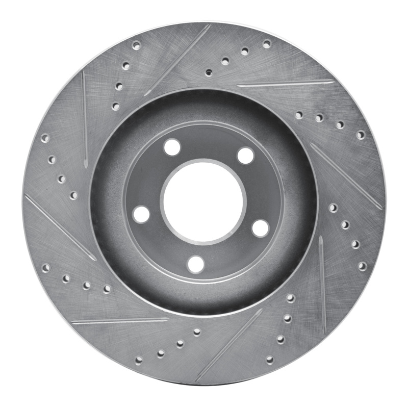 Ford Edge Brake Rotor (1) - Front Right - R1 Concepts - Drilled & Slotted - Silver - `07-`15